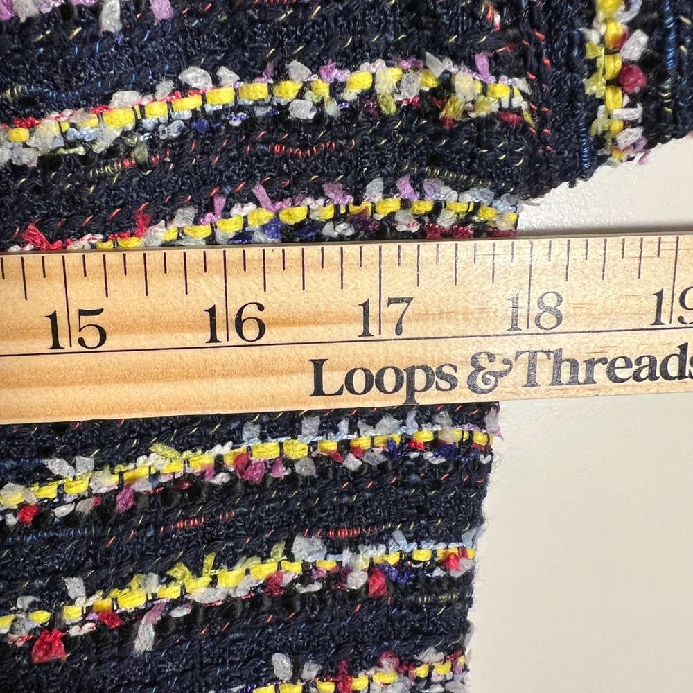 Cabi 5660 Headline Topper Coat in Navy Blue Tweed and Floral, Women's Size 4 - Picture 13 of 16